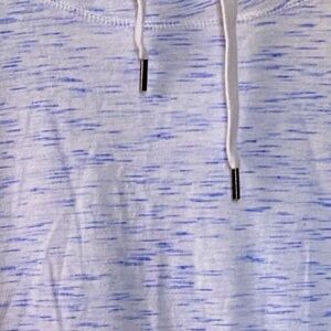 White Express pullover hoodie with cool design giving it a hint of blue